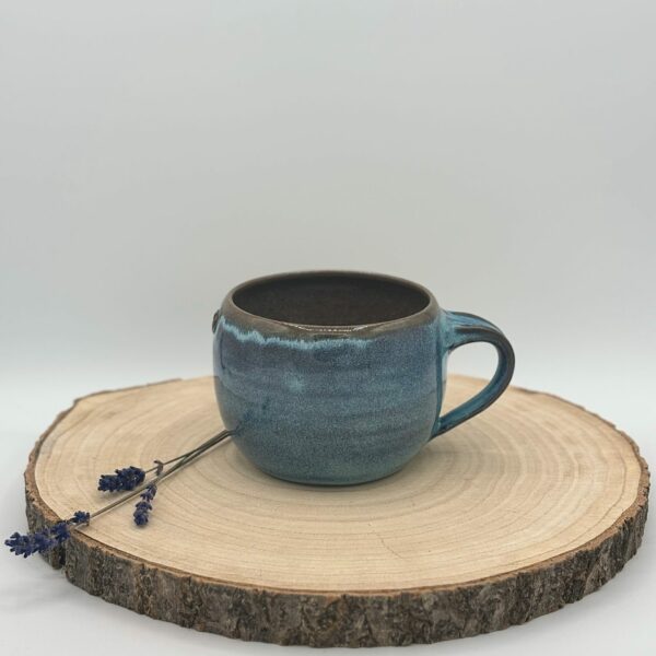 Bauchige Tasse / Türkisblau