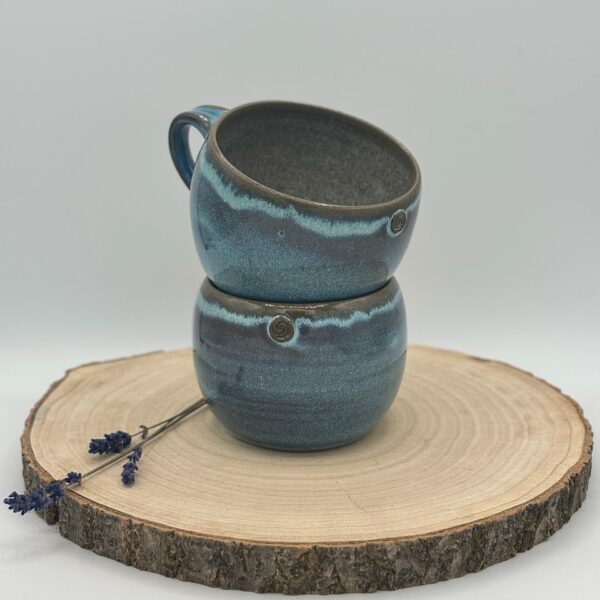 Bauchige Tasse / Türkisblau – Bild 3