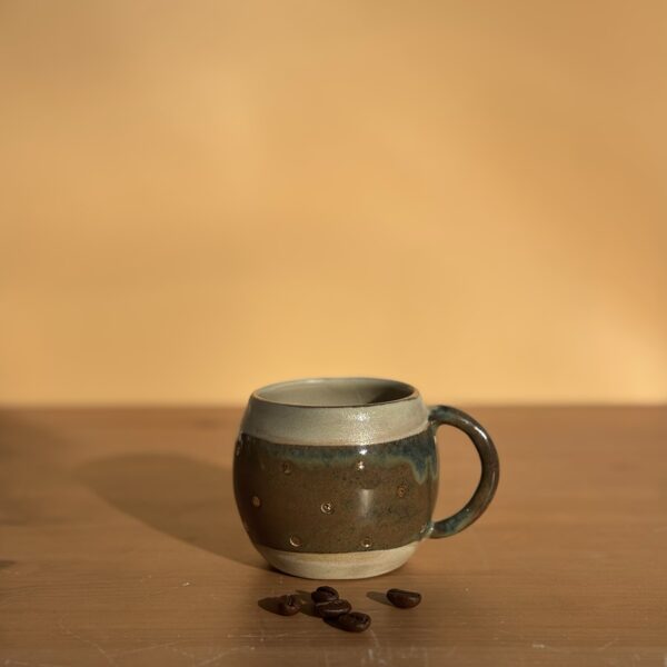 Espressotasse / Braun-Blau / Golddetails